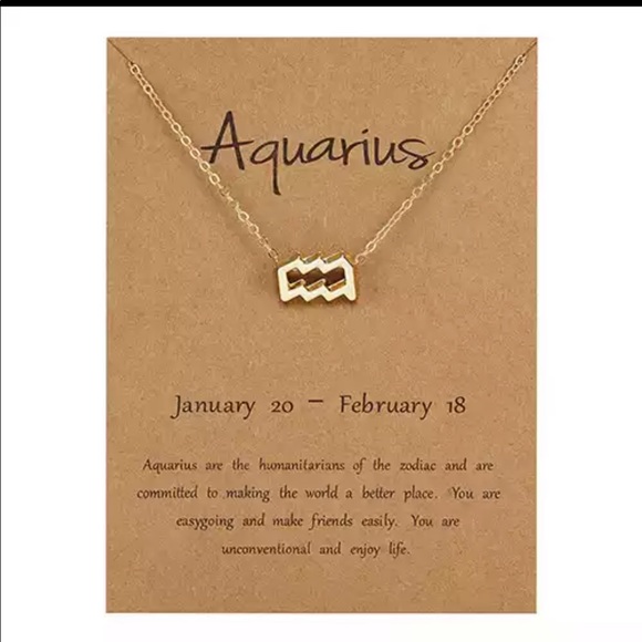Jewelry - NWT Aquaris Gold Zodiac Sign Charm Necklace